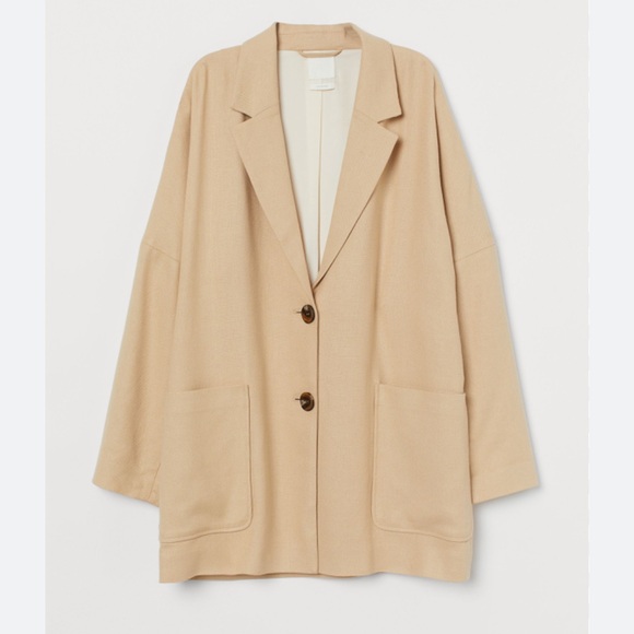 H&M oversized linen blend blazer - Picture 1 of 15